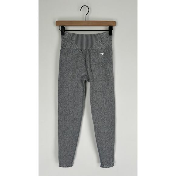 Gymshark High Waisted Marl Seamless Leggings Women Medium Light Grey New B8A3N - Picture 1 of 10